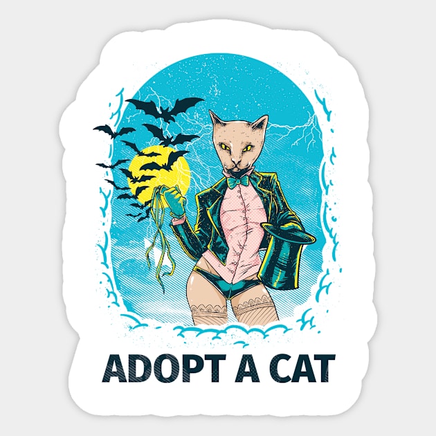 Adopt a cat Sticker by Recovery Tee